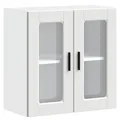 Produktbild: vidaXL Küchen-Hängeschrank mit Glastür Porto Weiß, Wandschrank Küche, Wandschrank, Oberschrank, Küchenschrank, Hängeschrank, Oberschrank Küche