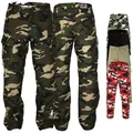 Produktbild: German Wear Motorradhose Herrren - Motorradjeans mit 2 CE-Protektoren - Bikerjeans futter aus Aramid-Kevlar-Stoff verstärkt - Cargohose rutsch- & brandfeste Jeanshose mit 6 Taschen Grün/Camo - 32W / 3