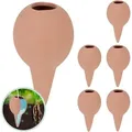 Produktbild: Relaxdays Tonkegel Bewässerung, 6er Set, Gießkugel für Zimmerpflanzen und Balkonkästen, H x D: 11,5 x 6 cm, terrakotta