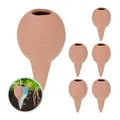 Produktbild: Relaxdays Tonkegel Bewässerung, 6er Set, Gießkugel für Zimmerpflanzen und Balkonkästen, H x D: 11,5 x 6 cm, terrakotta