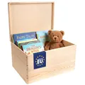 Produktbild: Creative Deco XXL Große Holzkiste mit Deckel | 40x30x24 cm (+/-1cm) | Ostern Holztruhe Erinnerungsbox Baby Holzbox mit Deckel Kasten | Für Zeitschriften, Spielzeuge, Werkzeuge | ROH & UNGESCHLIFFEN