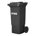 Produktbild: STIER 2-Rad-Müllgroßbehälter, Volumen 80 Liter, Mülleimer, grau, BxTxH 445x520x939 mm, Mülltonne, Restmülltonne mit Rädern und Deckel, Universaltonne, UV-stabilisiert