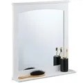 Produktbild: Relaxdays Badezimmerspiegel, Weiß, Holzwerkstoff, Glas, 55x60x11 cm, Badezimmer, Badezimmerspiegel, Badspiegel