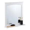 Produktbild: Relaxdays Badezimmerspiegel mit Ablage, Bad, Flur, rechteckig, HxBxT: 60 x 55 x 11 cm, MDF, Spiegel zum Aufhängen, weiß