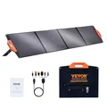 Produktbild: VEVOR 200W Solarpanel Kit 18V monokristallinen Solarmodul wasserdichte ETFE-Oberfläche (IP67) Solaranlage Umwandlungsrate von 23% inkl.4-in-1-MC4-Adapterkabel Ideal für Wohnmobile Yachten Zuhause