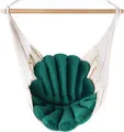 Produktbild: Love Gifts® Hängesessel mit 2 Kissen Muschelform und Deckenhaken-Kit 130/100 cm - 150kg Belastbar, Hängestuhl für Erwachsene & Kinder, Hängesitz