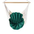 Produktbild: Love Gifts® Hängesessel mit 2 Kissen Muschelform und Deckenhaken-Kit 130/100 cm - 150kg Belastbar, Hängestuhl für Erwachsene & Kinder, Hängesitz Aufhängung Indoor, Farbe grün