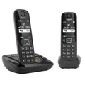 Produktbild: Gigaset AS690A Duo - 2 Schnurlose DECT-Telefone mit Anrufbeantworter - kontrastreiches Display - einstellbare Klangprofile - Freisprechfunktion - Anrufschutz, schwarz [Deutsche Version]