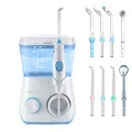 Produktbild: TUREWELL Munddusche,Elektrische Zahnzwischenraumreiniger mit 10 Druckstufen und 8 Düsen,IPX7 Wasserdicht Oral Irrigator, 600ML Wasser Flosser für Zuhause(Weiß)