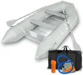 Produktbild: EBERTH Schlauchboot 4 Personen + 1 Kind, 3,20m x 1,50m Boot mit Sitzbank bis 566 kg Angelboot Paddelboot aus robustem PVC, Boot mit Aluboden