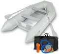 Produktbild: EBERTH Schlauchboot für 4 +1 Personen aus robustem PVC mit 2x Sitzbank, 2X Paddel, Aluboden, Reparaturset, Pumpe, Tragetasche