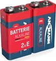 Produktbild: 2x ANSMANN Alkaline 9V Block Batterie – E-Block 6LR61 MN1604 (2 Stück)