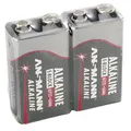Produktbild: ANSMANN Red Alkaline Batterie 9V E-Block 6F22 Longlife Alkalibatterie 2er Shrink