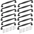 Produktbild: 12 Stück 128mm Küchengriffe, schwarze Möbelgriffe, Schrank Türgriffe, Schrank Griffe und knöpfe, Aluminiumlegierungs Griffe mit Schrauben, Griffe für Küchenschränke