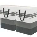 Produktbild: TIMEYARD Wäschekorb, 2er Set 75L Wäschesammler, Wäschekörbe Groß, Aufbewahrungskorb, Laundry Baskets, Faltbarer Wäschekorb für Badezimmer Wohnzimmer Wäschetonne, 43x60cm, Grau