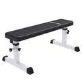 Produktbild: GORILLA SPORTS® Hantelbank - Verstellbar, bis 200 kg Belastbar, aus Stahl, Weiss - Flachbank, Trainingsbank, Fitnessbank, Bankdrücken, Bauchtrainer, Drückerbank, Gym Bench, Fitnessgeräte für Zuhause