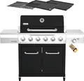 Produktbild: Nexgrill Gasgrill 6B Gourmet Pro mit Keramik-Seitenbrenner und Plancha , 22kW