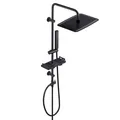 Produktbild: Görbach Regendusche Duschsystem mit Ablage, Edelstahl Duschset ohne Armatur mit XXL Kopfbrause Schwarz (35x25cm)