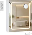 Produktbild: Wandschrank mit Spiegel und LED-Beleuchtung, Vergrößerungsspiegel