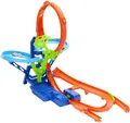Produktbild: Hot Wheels Stunt Tracks Airborne Kollisionsschiene und Matchbox Auto, Booster