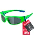 Produktbild: ALPINA FLEXXY KIDS - Flexible und Bruchsichere Sonnenbrille Mit 100% UV-Schutz Für Kinder, neon-green-blue, One Size