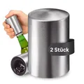 Produktbild: Flaschenöffner 2er Set 'Push' - Vatertagsgeschenk für Papa & Freund - Flaschenöffner mit Push Up Funktion - eleganter Bieröffner in Edelstahl Optik aus Aluminium - praktisches Küchenzubehör