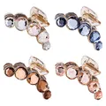 Produktbild: Lawie 4er-Pack Transparente Goldene, Blaue und Braune Glänzende Kristall-Haarspangen aus Kunststoff – Haaraccessoires für Damen und Mädchen