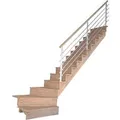 Produktbild: Treppe Lindos Eiche Gewendelt R Setzstufen 100 cm Design-Geländer-Edelstahl FSC®