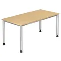 Produktbild: Venda Schreibtisch, Ahorn, Metall, Holzwerkstoff, rechteckig, Rundrohr, 80x68.5-81x160 cm, DIN EN ISO 14001, DIN EN ISO 9001, FSC Mix, höhenverstellbar, in verschiedenen Holz-Dekoren erhältlich, Arbeitszimmer, Schreibtische, Bürotische