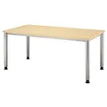 Produktbild: HAMMERBACHER Orbis höhenverstellbarer Schreibtisch ahorn rechteckig, 4-Fuß-Gestell silber 160,0 x 80,0 cm