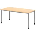 Produktbild: HAMMERBACHER HS16 höhenverstellbarer Schreibtisch ahorn rechteckig, 4-Fuß-Gestell silber 160,0 x 80,0 cm