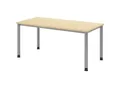 Produktbild: Schreibtisch, HxT 685 - 810 x 800 mm, 4 Rundrohrbeine, Breite 1600 mm, alusilber / Ahorn kaiserkraft