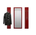 Produktbild: Vladon Garderoben-Set Spot, (Flurgarderobe, mit 2 Garderobenpaneelen und 1 Spiegel), Bordeaux Hochglanz (Paneel: 24 x 140 x 10 cm/Spiegel: 55 x 139 x 2 cm)