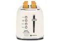 Produktbild: Aigostar Toaster Cream - Retro Edelstahl Toaster, 4 Funktionen, 6 Bräunungsstufen, 2 lange Schlitze, für 2 Scheiben, 800,00 W, Extra Breite Toastschlitze, Liftfunktion