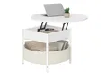 Produktbild: MSMASK Couchtisch Wohnzimmertisch mit Korb aus Stoff, höhenverstellbar (1-St), Rundes Lift-Top-Couchtisch, Beistelltisch, Kaffeetisch, 70x70x50 cm