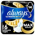 Produktbild: Always Damenbinden Ultimate Night (Größe 6) Flügel 14 Stück