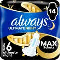 Produktbild: Always Damenbinden Ultimate Night Flügel 14 Stück Größe6 Saugstark Nacht