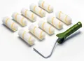 Produktbild: Farbroller Set 10 cm inkl. Bügel – 10x Farbwalze klein für Wandfarbe, Decke &...