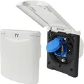 Produktbild: ABL Multifunktions Außensteckdose Vorzeltsteckdose Wohnmobil Wohnwagen 220V 230V Sat Antenne 12 Volt IP54 weiß