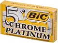 Produktbild: BIC Chrome Platinum Rasierklingen, 5 Stück - Hochwertige Rasierklingen für eine glatte und präzise Rasur