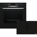 Produktbild: Bosch Einbau-Backofen-Set, HBA171BB3 + PVS811B16E, Einbau-Backofen, Kochfeld mit Dunstabzug (Induktion) HBD271FB87 - Schwarz