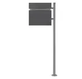 Produktbild: ML-DESIGN Standbriefkasten Wandbriefkasten Briefkasten Postkasten mit Zeitungsfach inkl. Standfuß, Briefkastenanlage mit Ständer Silber 120cm Mailbox mit Pfosten