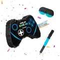 Produktbild: Relaxdays Pinata Gamer, Stab & Maske, Partypinata Kinder, Geburtstag, zum Befüllen, Controller, HBT: 28x40x7 cm, schwarz