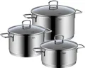 Produktbild: Silit Alicante Topfset 3-teilig, Töpfe mit Glasdeckel, Induktionstöpfe, Edelstahl poliert, Topf Induktion, unbeschichtet, backofengeeignet