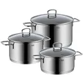 Produktbild: Silit Alicante Edelstahl Rostfrei Kochgeschirr-Set 3-teilig, mit Glasdeckel, Induktion Kochtopf