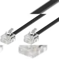 Produktbild: Goobay 50320 Modularanschlusskabel, 15 m, Schwarz - RJ11/RJ14-Stecker (6P4C) > RJ11/RJ14-Stecker (6P4C)