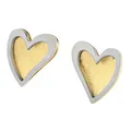 Produktbild: Ernstes Design Herz Ohrringe Ohrstecker E556 Edelstahl teils goldfarben