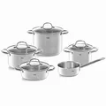 Produktbild: Fissler 5-teiliges Topfset San Francisco Edelstahl Glasdeckel Stielkasserolle