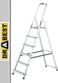 Produktbild: DRABEST Trittleiter Klappbar Alu Leiter 6 Stufen Stehleiter Haushaltsleiter Belastbar bis 125 kg Mehrzweckleiter kostenloser Haken