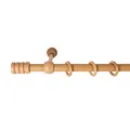 Produktbild: SN Deco - Stilgarnitur Gardinenstange Vorhangstange Pisa, Holz, 28 mm, 1-Lauf, Komplettset mit Ringen, 140 cm (Eiche)